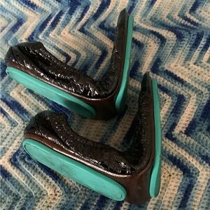 Tieks Black and Teal Flats